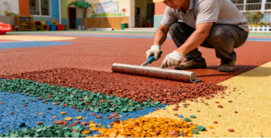 阳光宝贝幼儿园户外活动区塑胶地坪改造(图3)