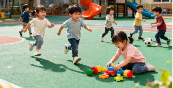 阳光宝贝幼儿园户外活动区塑胶地坪改造(图2)