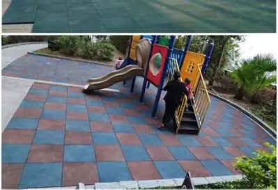 晟胜 室外耐候型橡胶地垫 儿童游乐场与健身步道